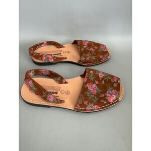 Jeffrey Campbell Avarca Leather Floral Sandals Womens Size 37 Boho Cottagecore